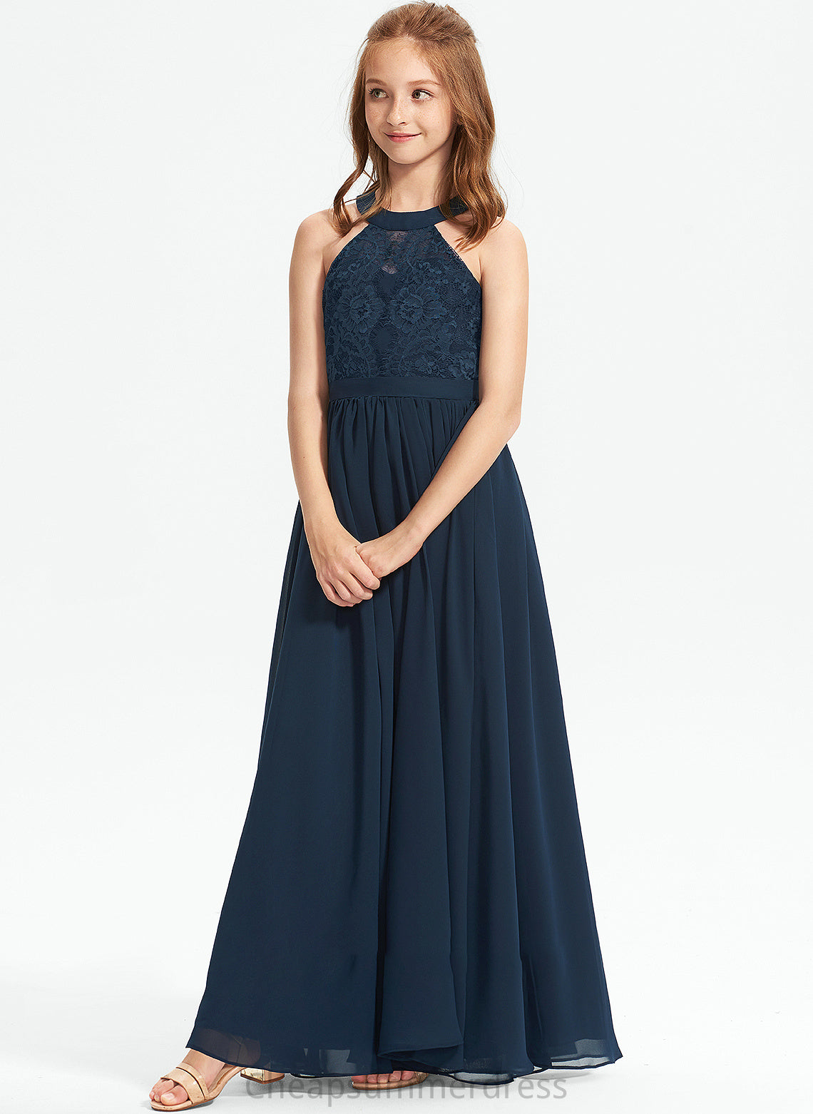 A-LineScoopNeckFloor-LengthChiffonLaceJuniorBridesmaidDress#234030 Novia Junior Bridesmaid Dresses