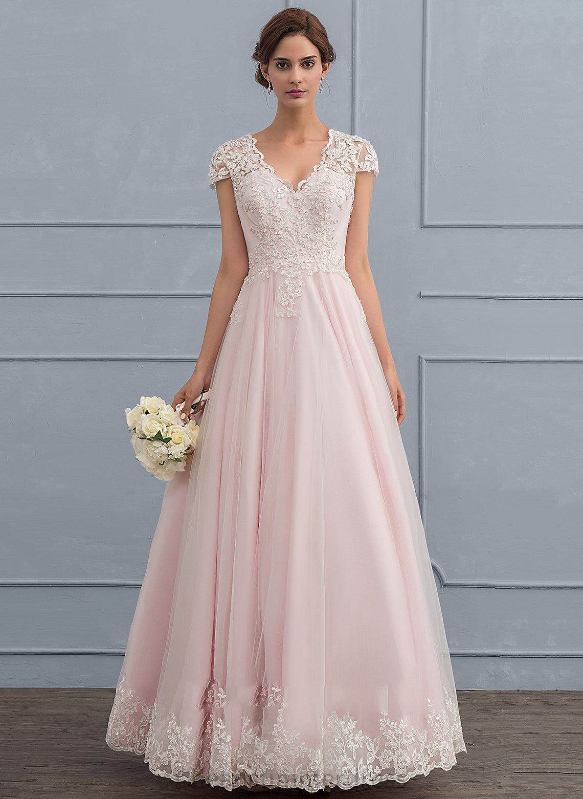 Dress Raven Sequins Wedding Tulle Wedding Dresses Floor-Length Beading With V-neck Ball-Gown/Princess