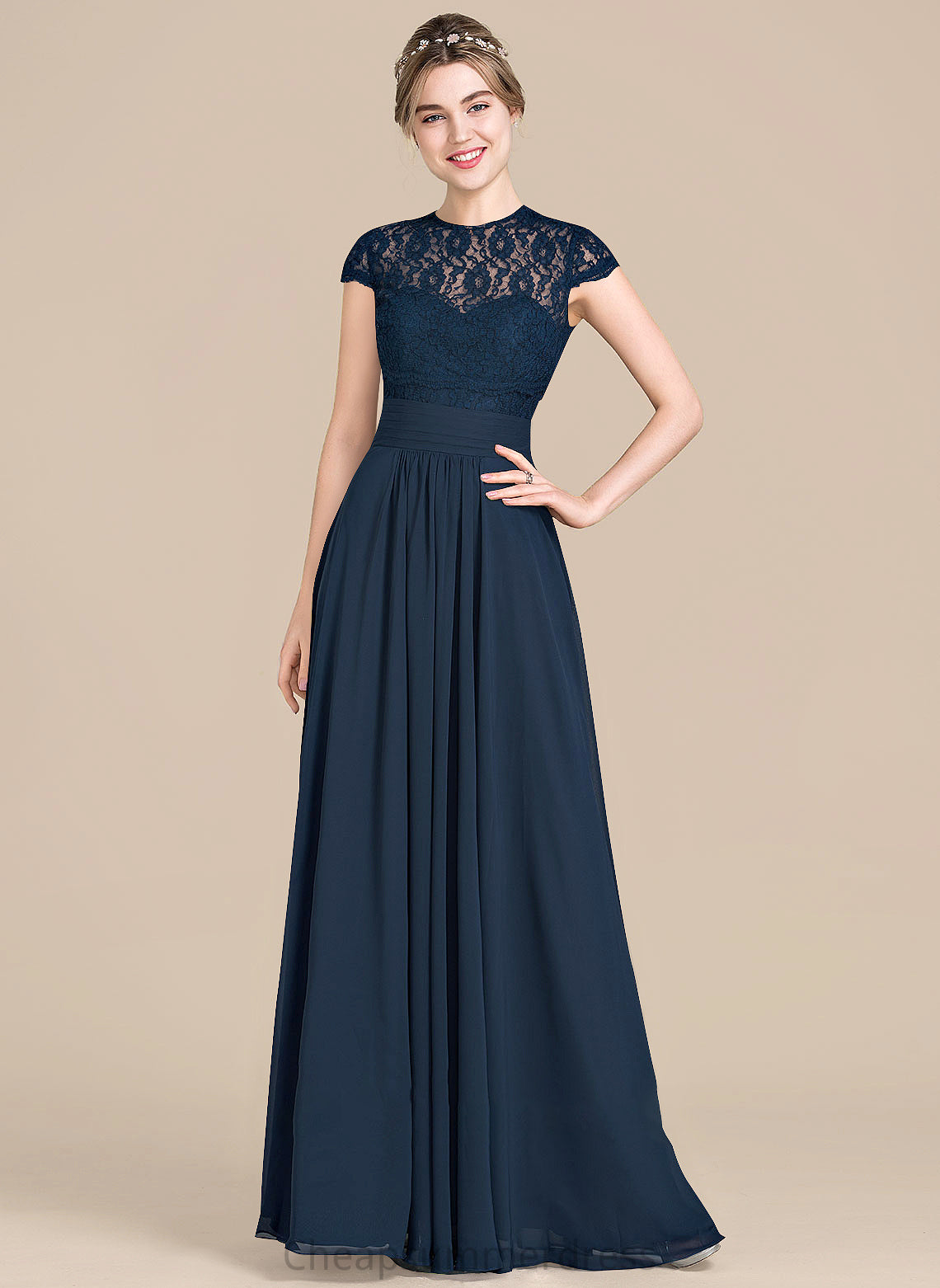 Silhouette Length Floor-Length Ruffle Fabric Embellishment Sweetheart A-Line Neckline Simone Sleeveless Natural Waist