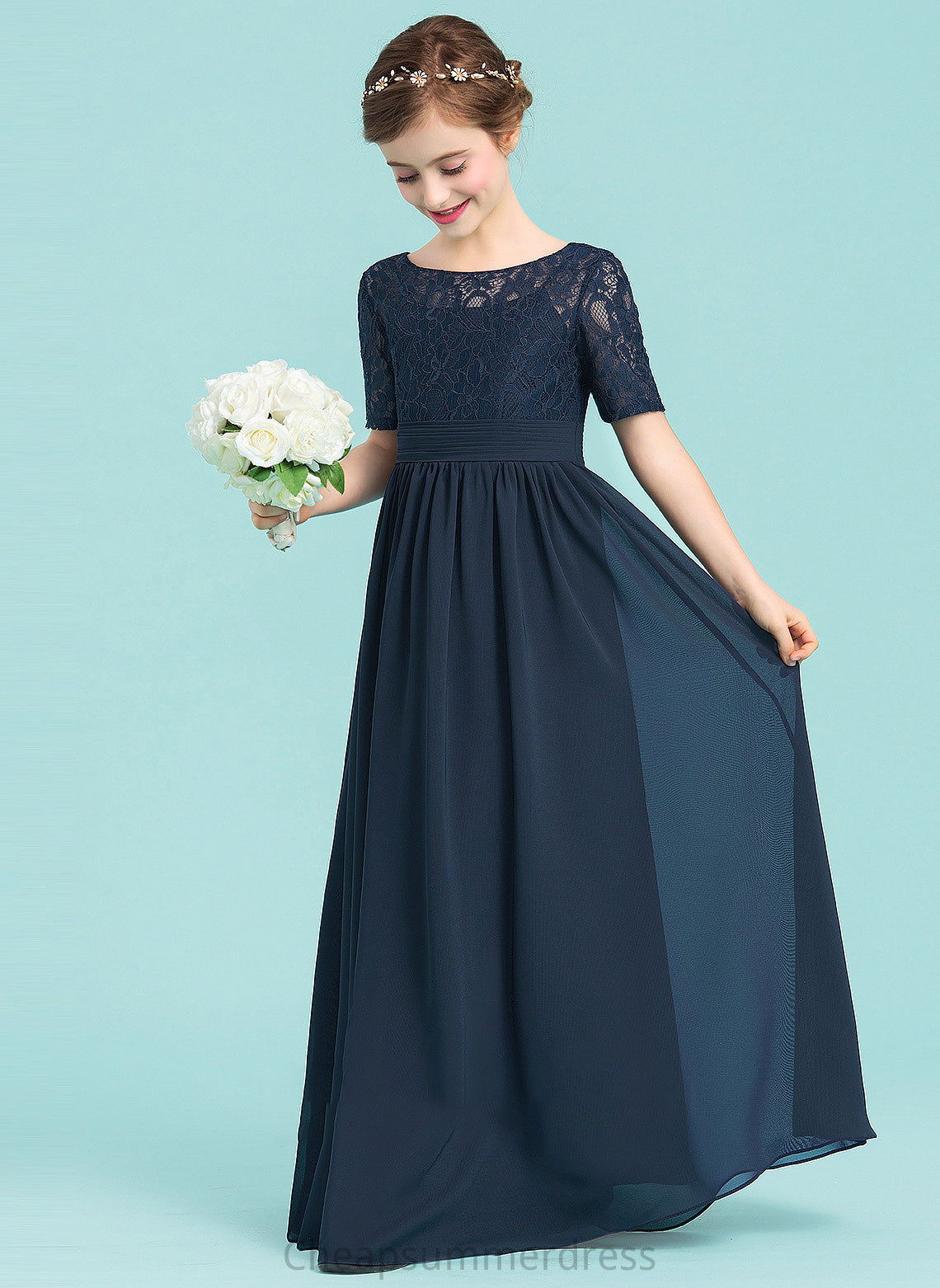 Michaelia A-LineScoopNeckFloor-LengthChiffonJuniorBridesmaidDress#148411 Junior Bridesmaid Dresses