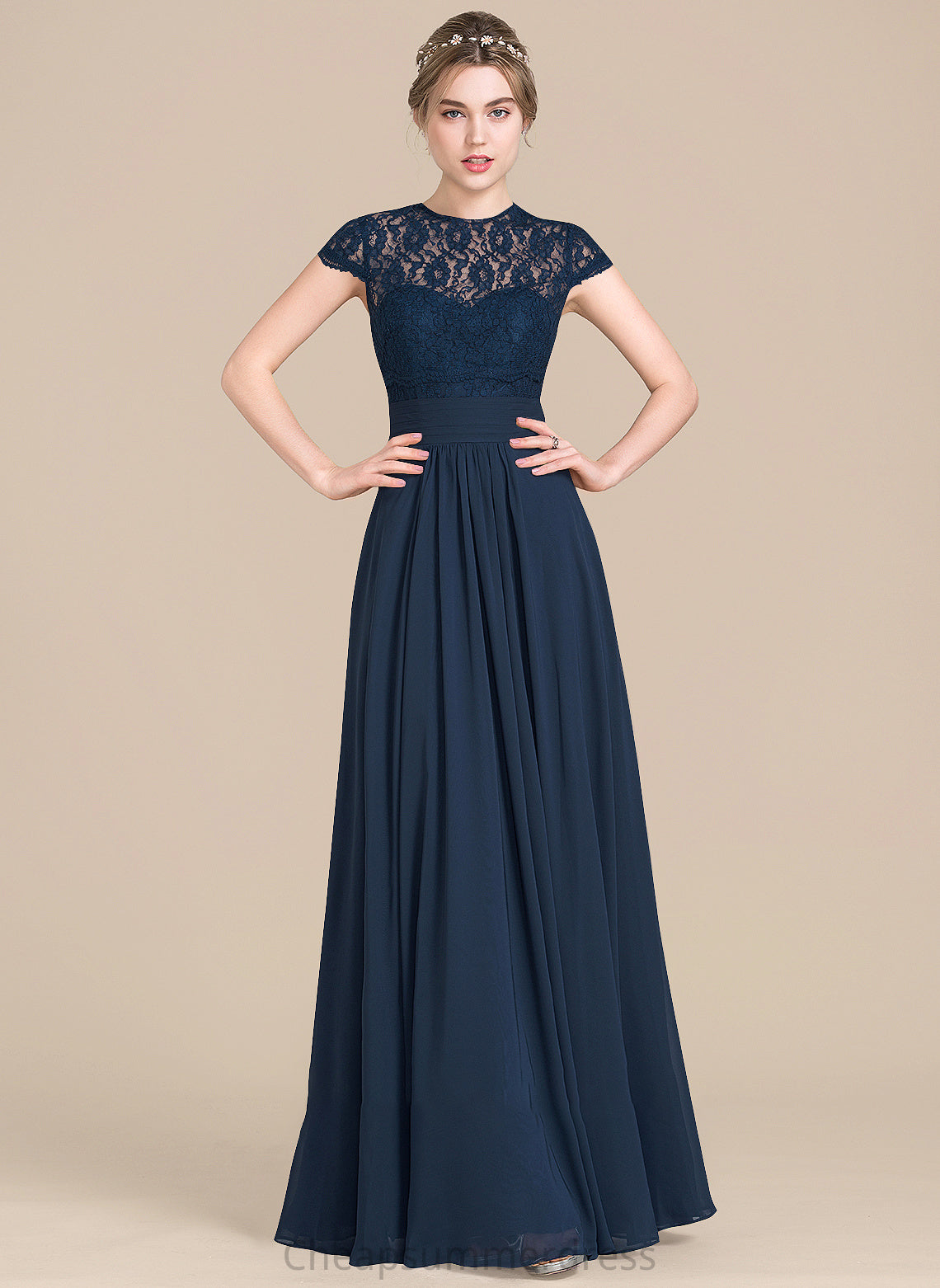 Silhouette Length Floor-Length Ruffle Fabric Embellishment Sweetheart A-Line Neckline Simone Sleeveless Natural Waist