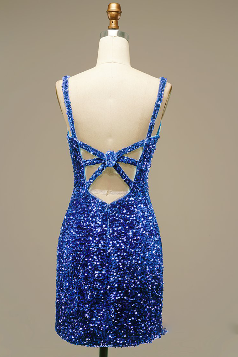 Glitter Blue Sequins Short Prom Teagan Homecoming Dresses Dress Party Dress