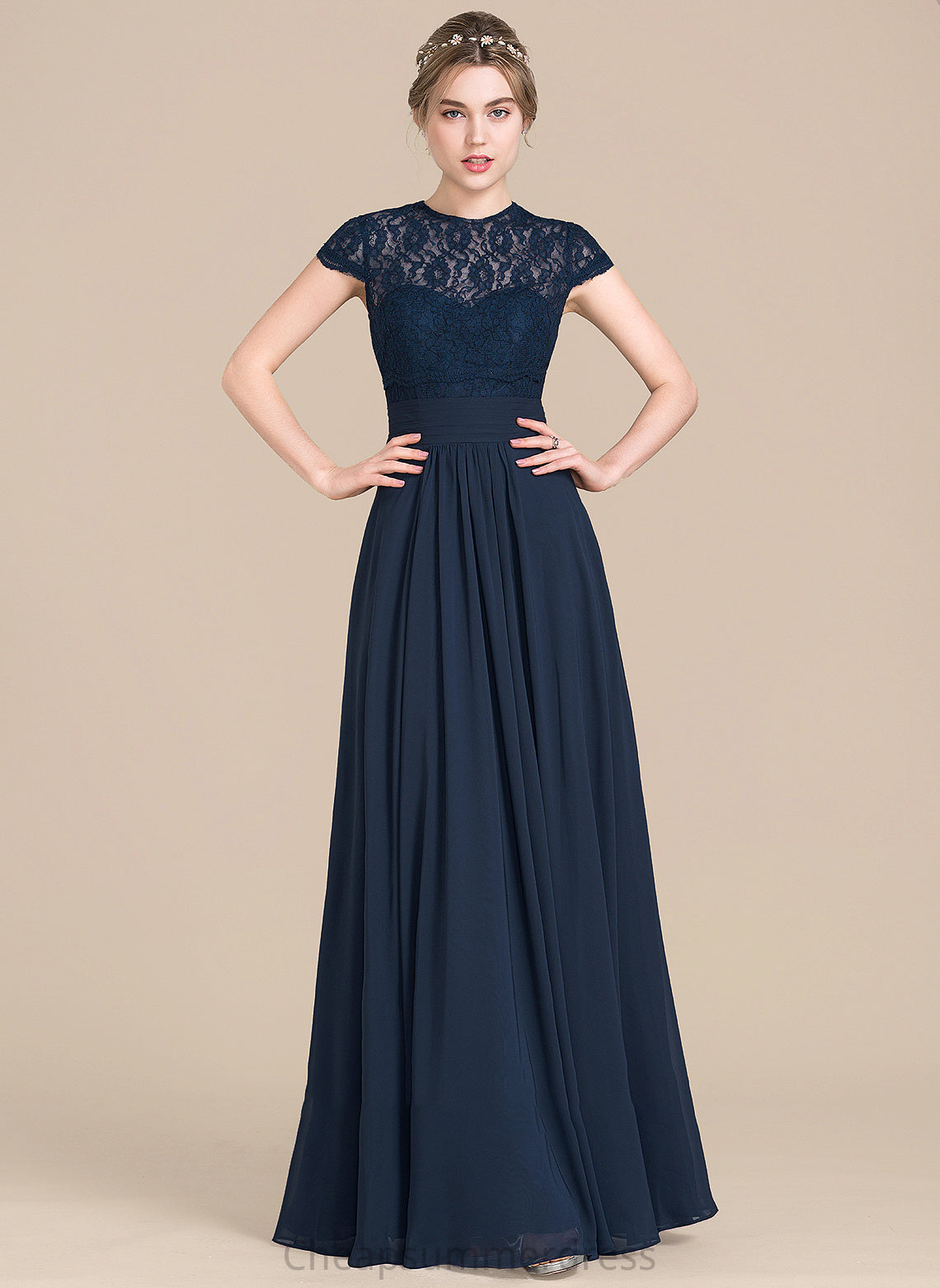 Silhouette Length Floor-Length Ruffle Fabric Embellishment Sweetheart A-Line Neckline Simone Sleeveless Natural Waist