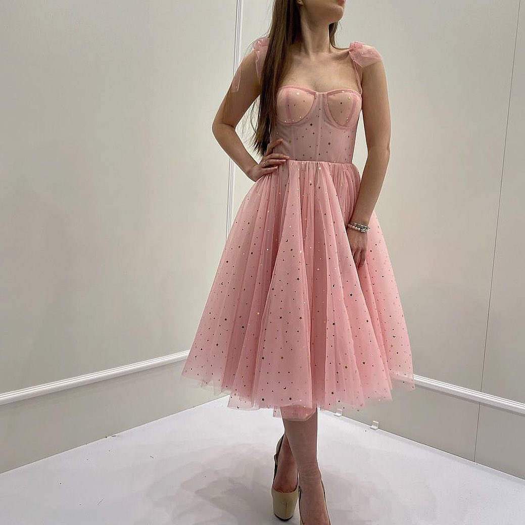 Homecoming Dresses Pink Heidy Princess Straps Peach Formal CD20791