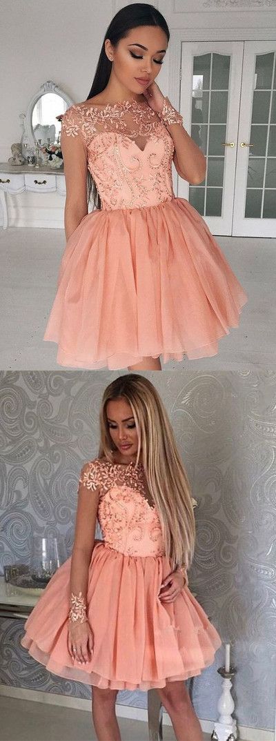 Short Beaded Homecoming Dresses Laura Coral CD225