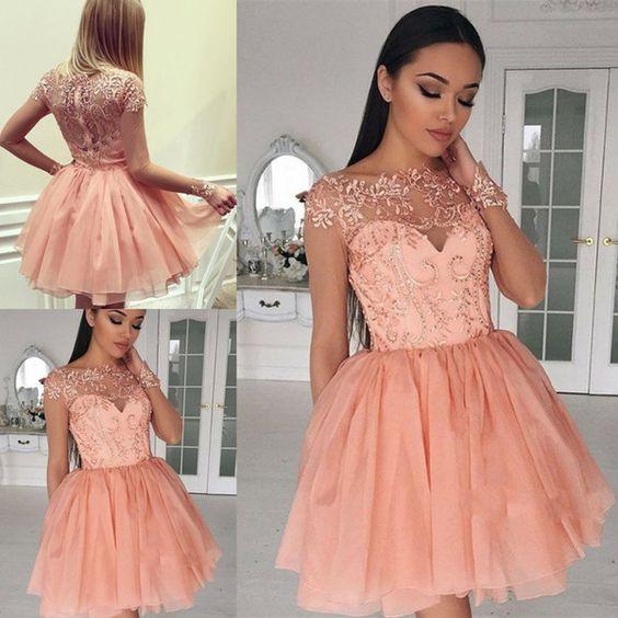 Short Beaded Homecoming Dresses Laura Coral CD225